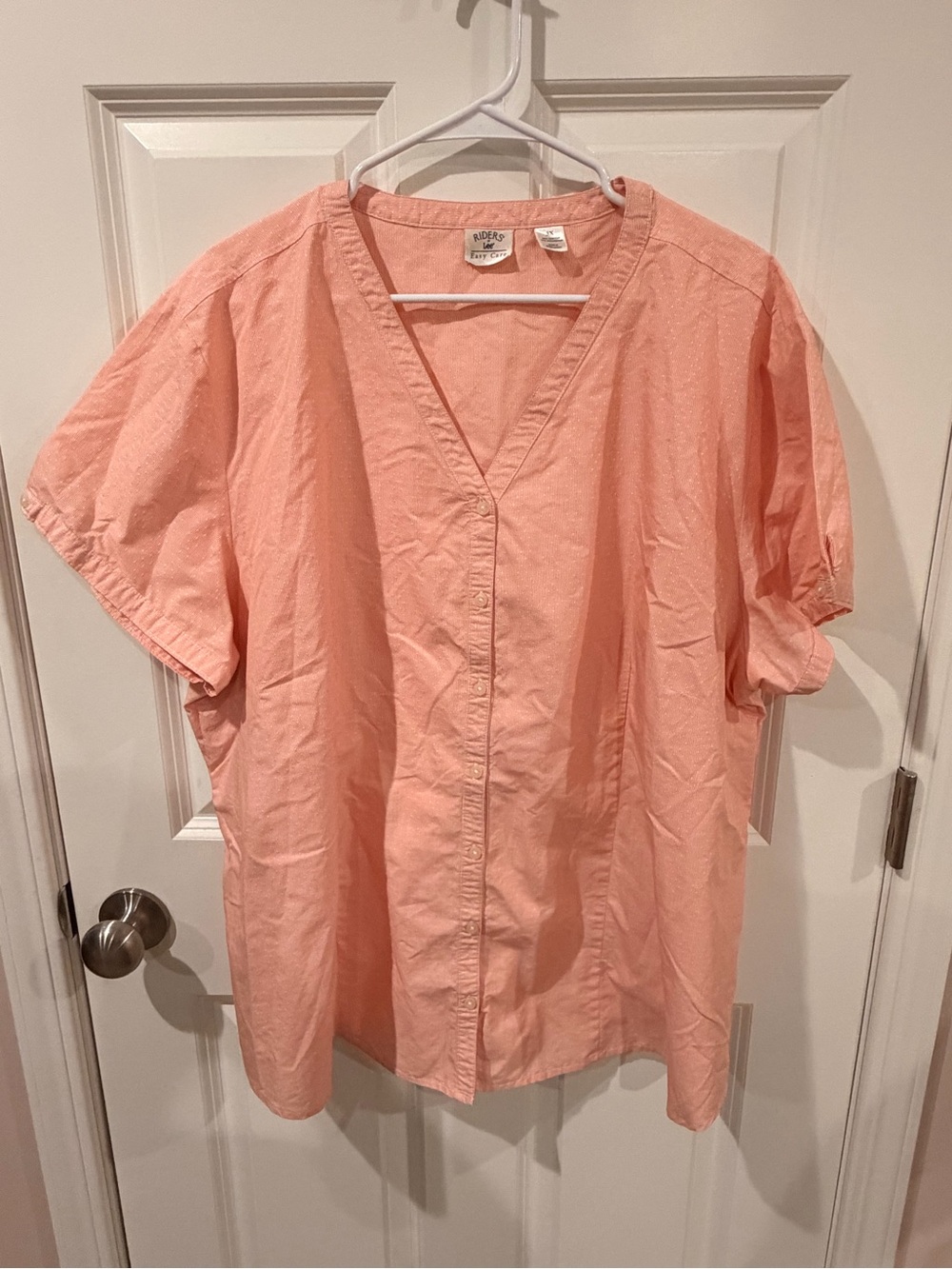 Riders by Lee Pink Button Up Blouse Size 3XL